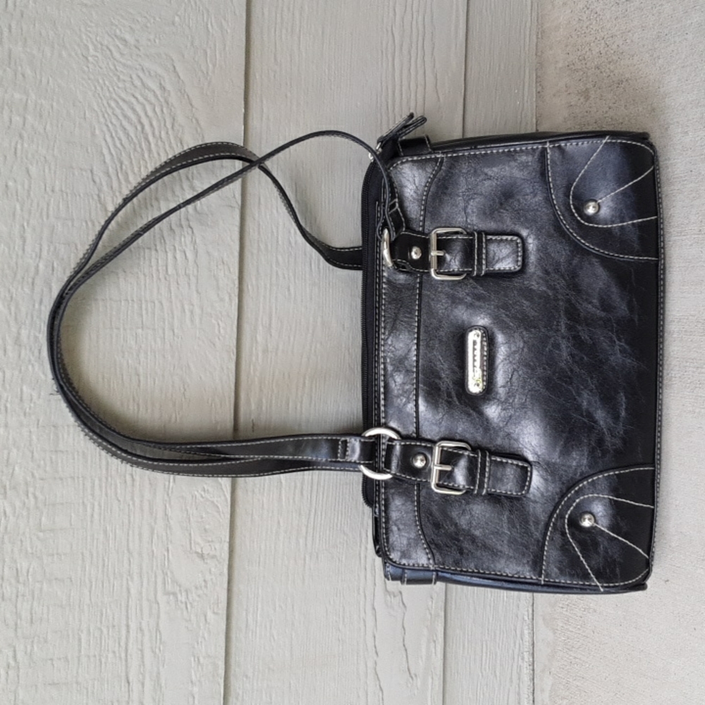 Strada Purse Shoulder Bag in Black | Multiple Compartments